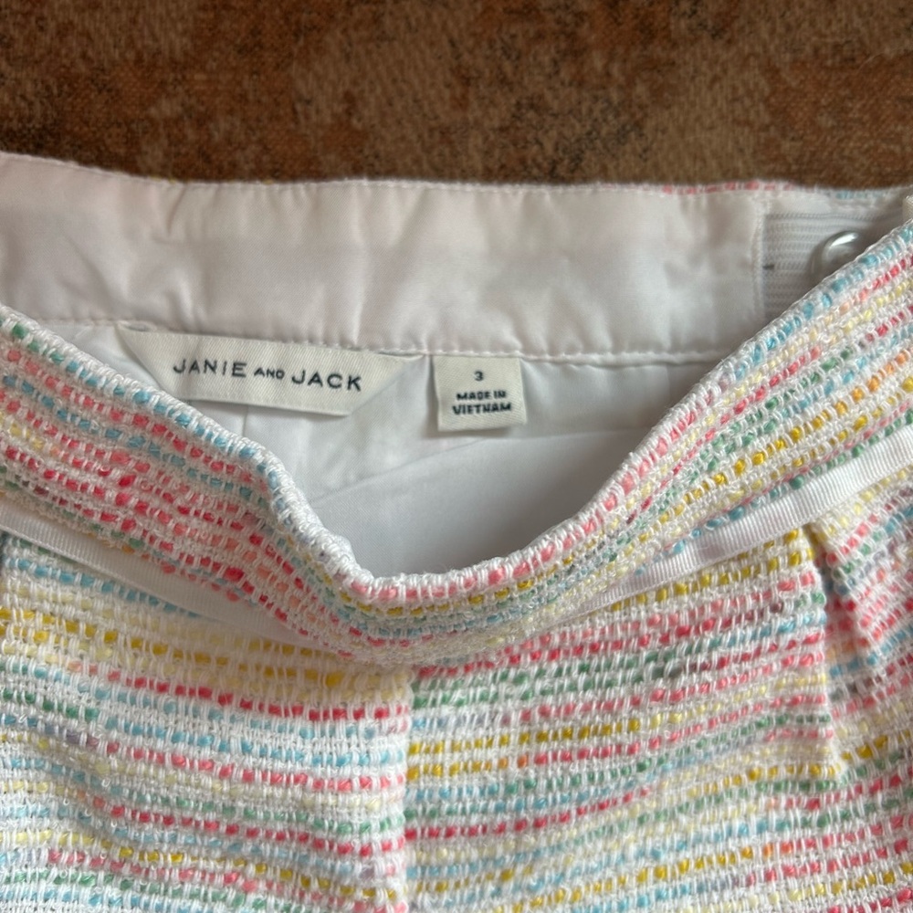 Janie and Jack Multicolored Spring Easter Tweed Jacket Set 3T - Picture 7 of 9